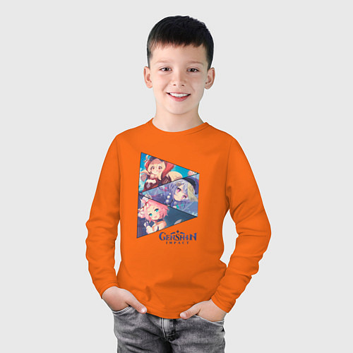 Детский лонгслив Кли, Цици, Диона / Оранжевый – фото 3