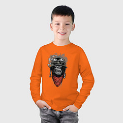 Лонгслив хлопковый детский Горилла Крутой перец, цвет: оранжевый — фото 2