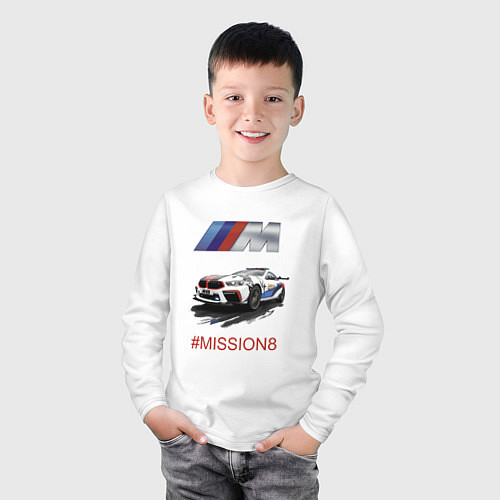 Детский лонгслив BMW M Power Mission 8 Safety car / Белый – фото 3