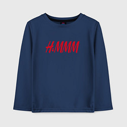 Лонгслив хлопковый детский H&MMM LOGO, цвет: тёмно-синий