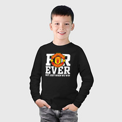 Лонгслив хлопковый детский Manchester United FOREVER NOT JUST WHEN WE WIN, цвет: черный — фото 2