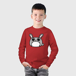 Лонгслив хлопковый детский Кролик Пушок, цвет: красный — фото 2