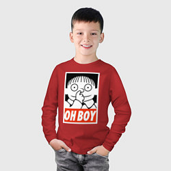 Лонгслив хлопковый детский СИМПСОНЫ РАЛЬФ OH BOY, цвет: красный — фото 2