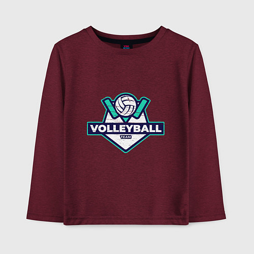 Детский лонгслив Volleyball - Club / Меланж-бордовый – фото 1