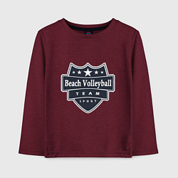 Лонгслив хлопковый детский Beach Volleyball Team, цвет: меланж-бордовый