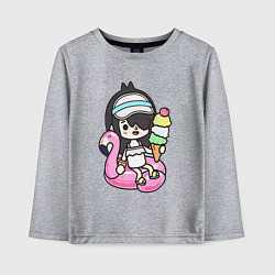 Лонгслив хлопковый детский Toca Boca девочка геймер, цвет: меланж