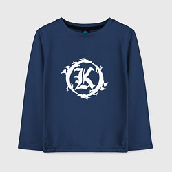 Лонгслив хлопковый детский Кукрыниксы логотип, цвет: тёмно-синий