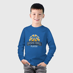 Лонгслив хлопковый детский Basketball - Player, цвет: синий — фото 2