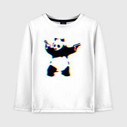 Лонгслив хлопковый детский Banksy Panda with guns - Бэнкси, цвет: белый