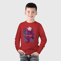 Лонгслив хлопковый детский Вельзевул в ожидании, цвет: красный — фото 2