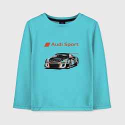 Лонгслив хлопковый детский Audi Motorsport Racing team, цвет: бирюзовый