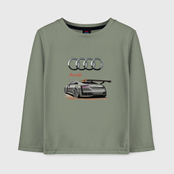 Лонгслив хлопковый детский Audi Racing team, цвет: авокадо