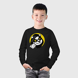 Лонгслив хлопковый детский Панда лайк, цвет: черный — фото 2