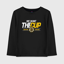 Лонгслив хлопковый детский Boston Bruins we want the cup, цвет: черный