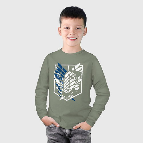Детский лонгслив Образ лица Эрена attack on titan / Авокадо – фото 3