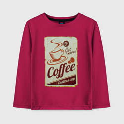 Лонгслив хлопковый детский Coffee Cup Retro, цвет: маджента