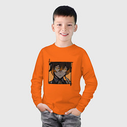 Лонгслив хлопковый детский Серьёзный Чжун Ли, цвет: оранжевый — фото 2