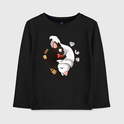Детский лонгслив Дзи-Дзи и Лили / Черный – фото 1