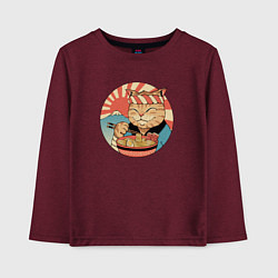 Лонгслив хлопковый детский Catana Ramen, цвет: меланж-бордовый