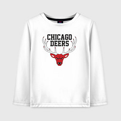 Лонгслив хлопковый детский Chicago deers, цвет: белый