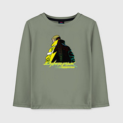Лонгслив хлопковый детский Cyberpunk Edgerunners, цвет: авокадо