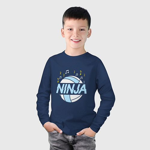 Детский лонгслив Volleyball Ninja / Тёмно-синий – фото 3