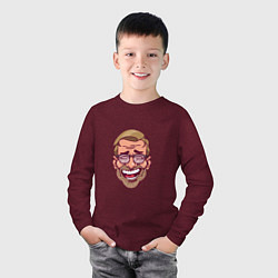 Лонгслив хлопковый детский Klopp Smile, цвет: меланж-бордовый — фото 2