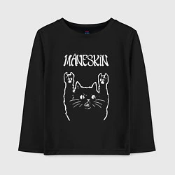 Лонгслив хлопковый детский Maneskin Рок кот, цвет: черный