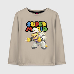 Лонгслив хлопковый детский Super mario Bowser, цвет: миндальный