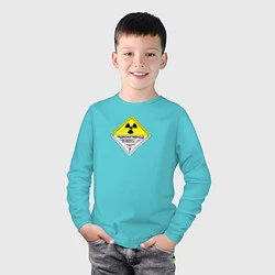 Лонгслив хлопковый детский Радиоактивно, цвет: бирюзовый — фото 2