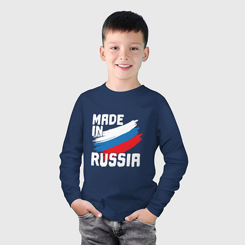 Детский лонгслив In Russia / Тёмно-синий – фото 3