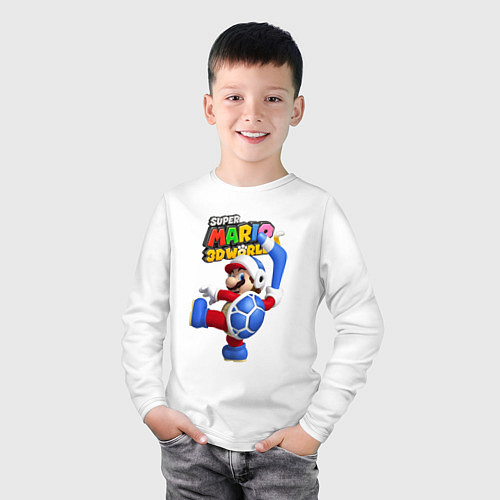 Детский лонгслив Super Mario 3D World Boomerang / Белый – фото 3