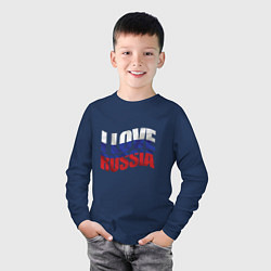 Лонгслив хлопковый детский Love - Russia, цвет: тёмно-синий — фото 2