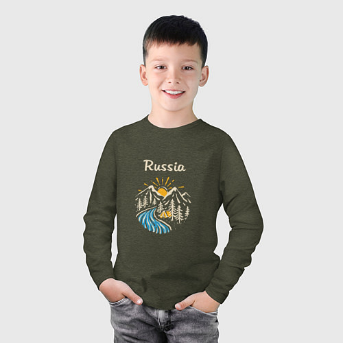 Детский лонгслив Russian Nature / Меланж-хаки – фото 3