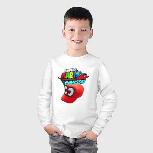 Детский лонгслив Super Mario Odyssey Nintendo Бейсболка / Белый – фото 3