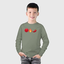 Лонгслив хлопковый детский Emoji RHCP, цвет: авокадо — фото 2
