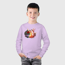 Лонгслив хлопковый детский Аниме Победа, цвет: лаванда — фото 2