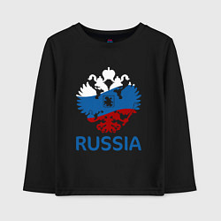 Лонгслив хлопковый детский Russia, цвет: черный