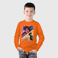 Лонгслив хлопковый детский Наранча Гирга из ДжоДжо, цвет: оранжевый — фото 2