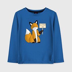 Лонгслив хлопковый детский I am a stupid fox, цвет: синий