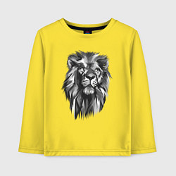 Лонгслив хлопковый детский Черно-белая голова льва, цвет: желтый
