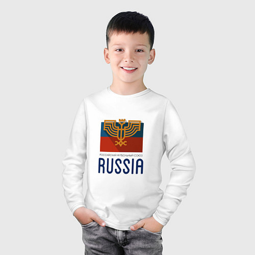 Детский лонгслив Russia - Союз / Белый – фото 3