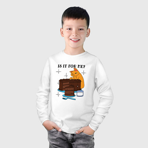 Детский лонгслив Is it for me? / Белый – фото 3