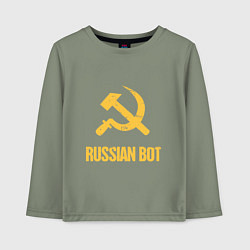 Лонгслив хлопковый детский Atomic Heart: Russian Bot, цвет: авокадо