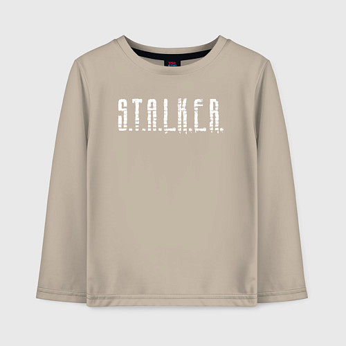 Детский лонгслив S T A L K E R - Logo / Миндальный – фото 1