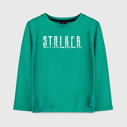 Лонгслив хлопковый детский S T A L K E R - Logo, цвет: зеленый