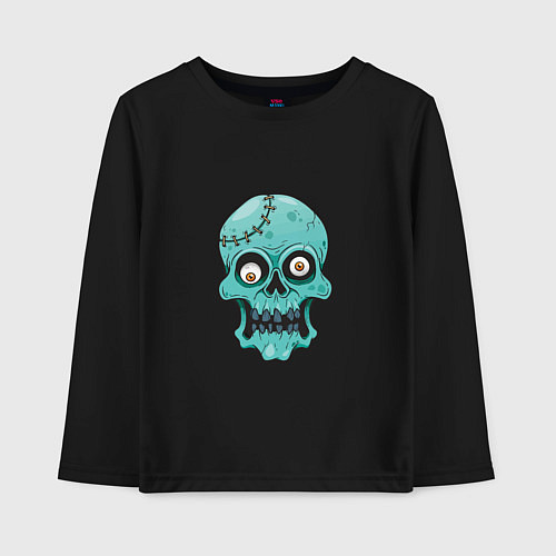 Детский лонгслив Zombie Skull / Черный – фото 1