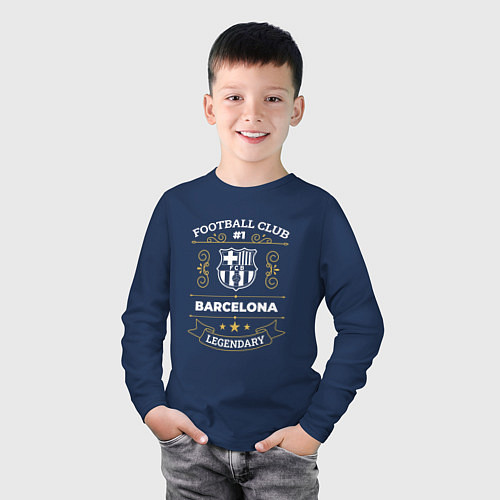 Детский лонгслив Barcelona - FC 1 / Тёмно-синий – фото 3