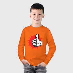 Лонгслив хлопковый детский Like лайк!, цвет: оранжевый — фото 2
