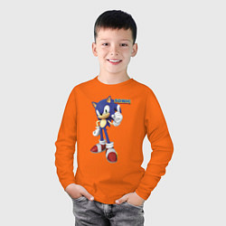 Лонгслив хлопковый детский Sonic Hedgehog Video game, цвет: оранжевый — фото 2